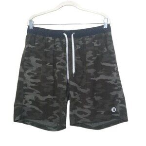 VUORI | Mens Kore Green Camo Performance Shorts Lined 7.5" Inseam Stretch 34